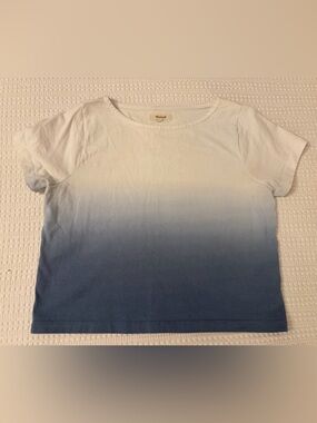 Madewell White Boxy Crop Crew Neck Tee